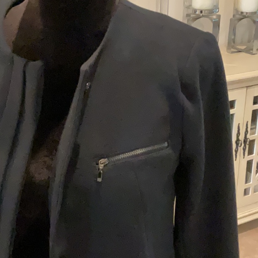 Gap Collarless Buttonfront Jacket, Black, Size. S - image 2